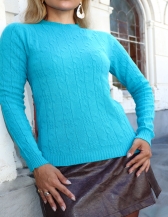 Blusa Trança Espaçada – Ref. B25931 - Azul Turquesa