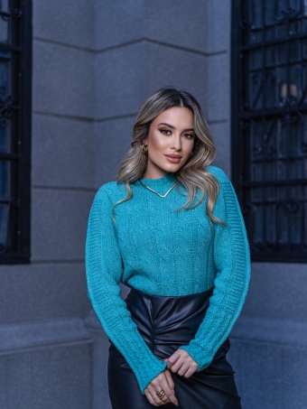 Blusa Gola Alta Trança Mousse - Ref. B24897