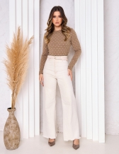 Blusa Poá Chile – Ref. B25919 - Bege/branca