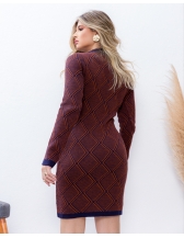 Vestido Jacquard - Ref. B24830 - Marinho