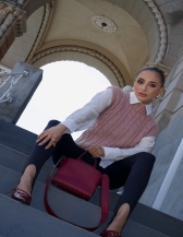 Colete Curto Trançado – Ref. B25910 - Nude Rosado