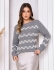 Blusa Canoa Quadriculado – Ref. B25913 - Cinza/Cru