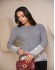 Blusa Barrado Jacquard – Ref. B25921 - Cinza/Cru