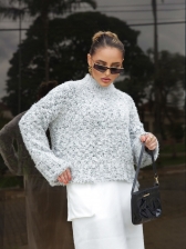 Cropped Ampla Angora – Ref. B24802 - Branco/Branco