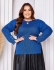 Blusa Decote Canoa Botão – Ref. B25917 - Azul Bic