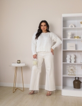 Blusa Ampla Fio Fantasia – Ref. B25903 - Branco